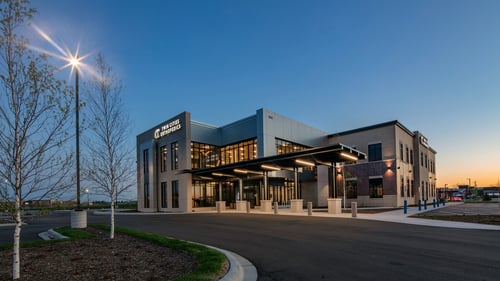 Northern exterior view of the Twin Cities Orthopedic with Urgent Care Brooklyn Park clinic