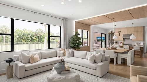 Open-concept great rooms with seamless access to kitchens and outdoor living spaces