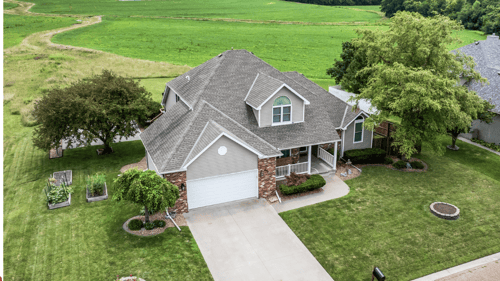 aerial view of a large home