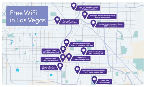Map of free Wi-Fi in Las Vegas