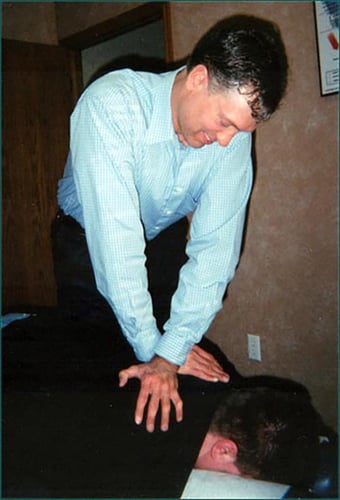 Dr. Nelson performing an adjustment