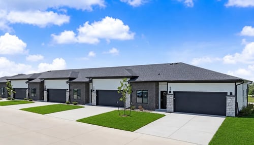 A row of houses with garages and driveways, Callaway at Holland Pointe, Norwalk