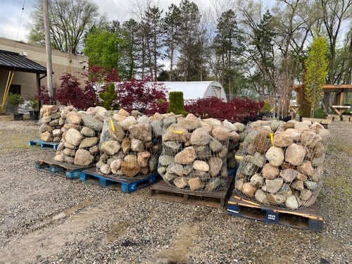 boulders,landscape bed border