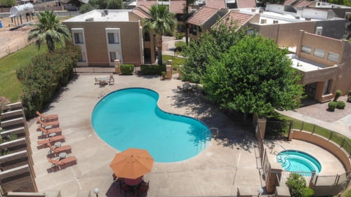 Aerial View of Pool & Jacuzzi at Sundancer Apartments, Tolleson