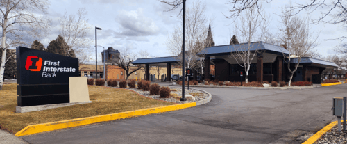 Exterior image of a First Interstate Bank Drive up in Billings, Montana.