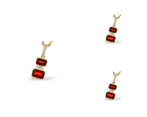 14KY Garnet and Diamond Pendant
Style#:	N8610
Metal:	14KT Gold
Garnet:	0.98 ct
Total Stones Wt:	1.01 ct
Diamond Color:	G
Diamond Clarity:	SI1