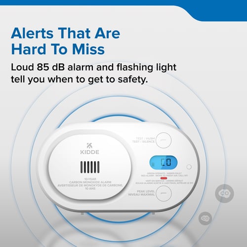 Alerts that are hard to miss with loud 85 decibel alarm and flashing light tells you when to get to safety.