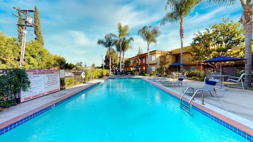 the swimming pool at The Marquee Apartments, North Hollywood