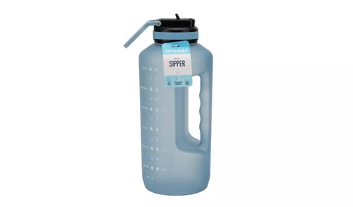clear smash water bottle with handle grip