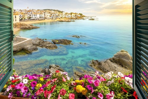 vue de Calella de Palafrugell, Espagne, sur la côte de la Costa Brava