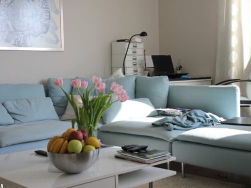 Bright colored living room