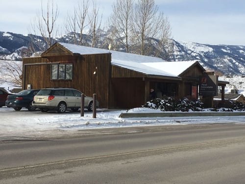 Exterior image of First Interstate Bank in Gardiner, Montana.
