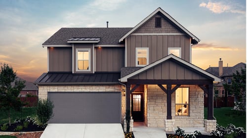 Exterior of a new construction home by Pulte Homes