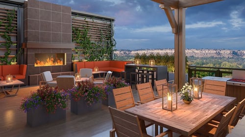 Rooftop terrace at Avenue C in Billings, MT