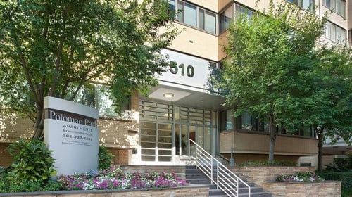 Building exterior at The York & Potomac Park in Washington, DC 20006