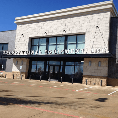 The front of the REI store in Southlake, Texas
