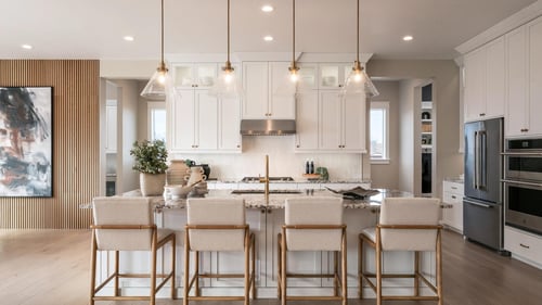 Well-designed kitchen with seating at center island
