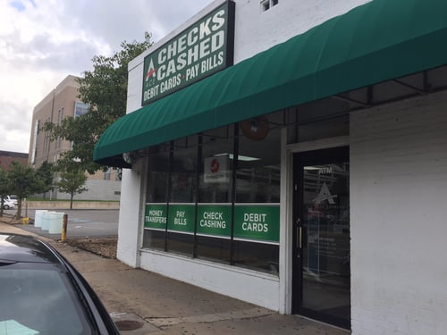 Exterior of ACE Cash Express at 310 S Broadway St Little Rock, AR Providing Check Cashing Services and Money Order Services.