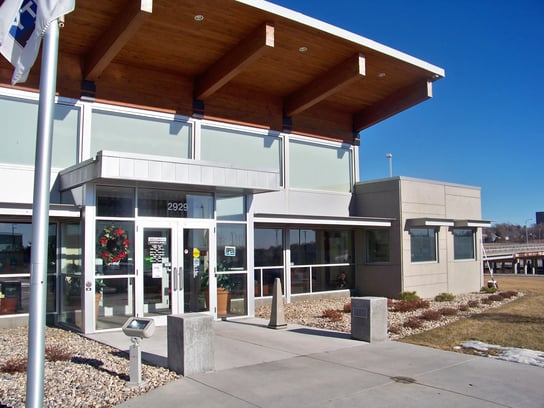 Exterior of Security National Bank - South Omaha (Stockyards) branch in Omaha, NE.
