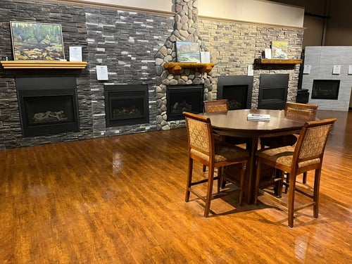 New fireplace displayed at our showroom