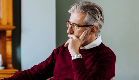 man looking thoughtful
