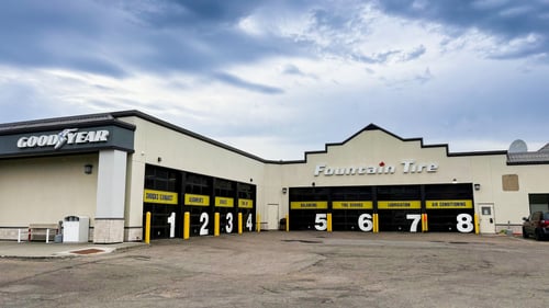 fountain tire edmonton riverbend store front