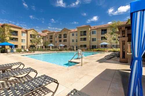 Swimming Pool at 55+ FountainGlen Grand Isle, Murrieta, CA