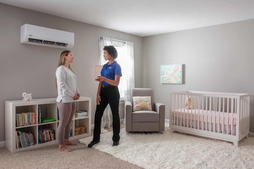 A Carrier dealer recaps ductless mini split installation with a homeowner