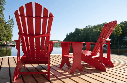 muskoka chairs on deck