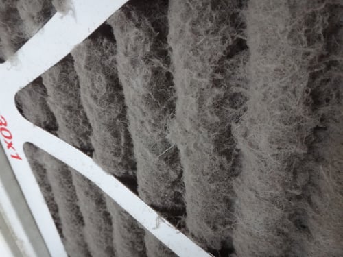 Dirty air filter changeout