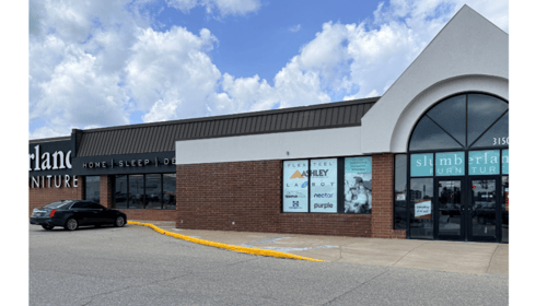 Newly remodeled Slumberland Furniture Burlington's exterior