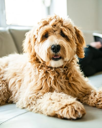 Chien sur le canapé