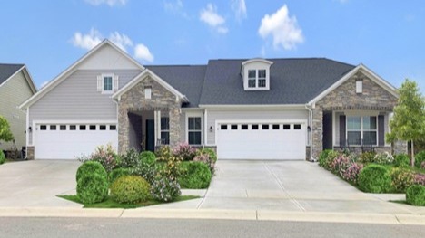 duet homes with brick and panel exterior