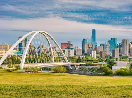 Image of city skyline with a cloud sky