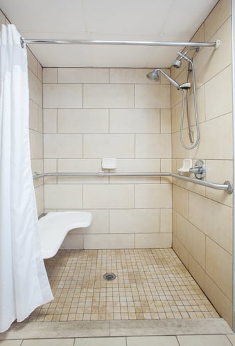 ADA/Handicapped Guest Bathroom with Roll-In Shower