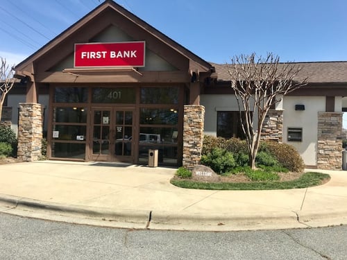 Exterior of First Bank Winston-Salem Knollwood branch