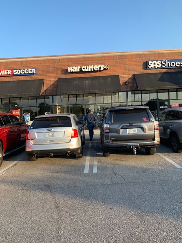 The front entrance of Hair Cuttery at Crossways Center.