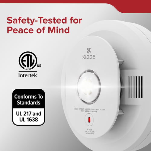 50SA10-S: Safety-tested for peace of mind. Conforms to UL 217 and UL 1638 standard. ETL listed.