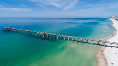Beautiful sandy beaches and turquoise water of the Gulf of Mexico