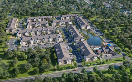 Aerial view at Emblem at Tower, Manor, TX, 78653