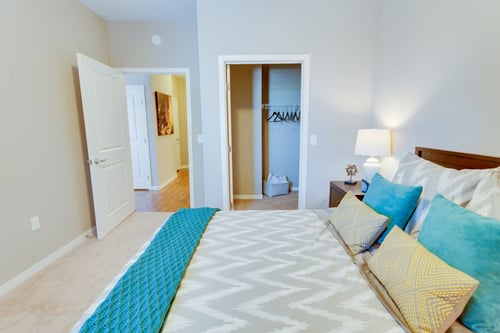 Master Bedroom with Spacious Closets, Carpeted flooring at Gabella at Parkside Apartments