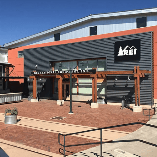 The front of the REI store in Santa Fe, New Mexico
