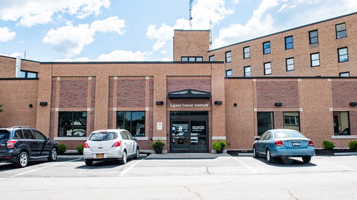 Exterior image of the Lipson Cancer Institute at Rochester Regional Health United Memorial Medical Center which houses the imaging center