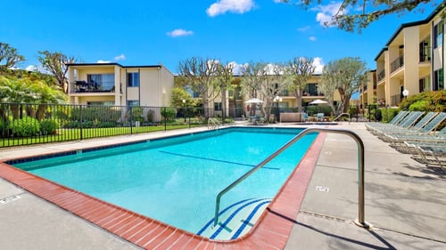 the swimming pool at the preserve at polo apartments tx at Casa Del Amo Apartments, Torrance, CA 90505