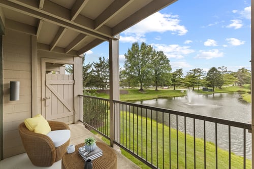 Balcony Lakeside View at Lakes of Carmel Apartments in Carmel, IN 46032