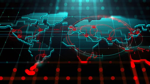 World map and geopolitical risk affecting markets