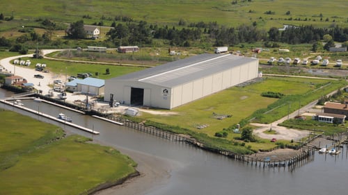 aerial view of marina