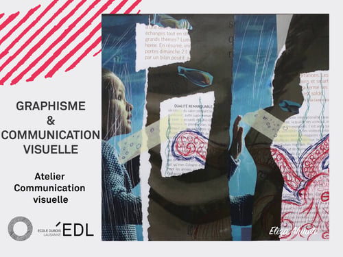 Bachelor Graphisme & Communication visuelle. Atelier Communication visuelle. Un travail de collage de Aliza Ahmeti où la spontanéité transcende l’émotionnel.