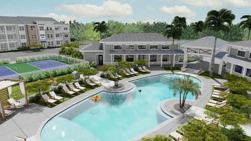 Swimming pool at Verity Luxury Apartments in Vero Beach, FL