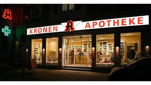 Aussenansicht der Kronen-Apotheke Herne